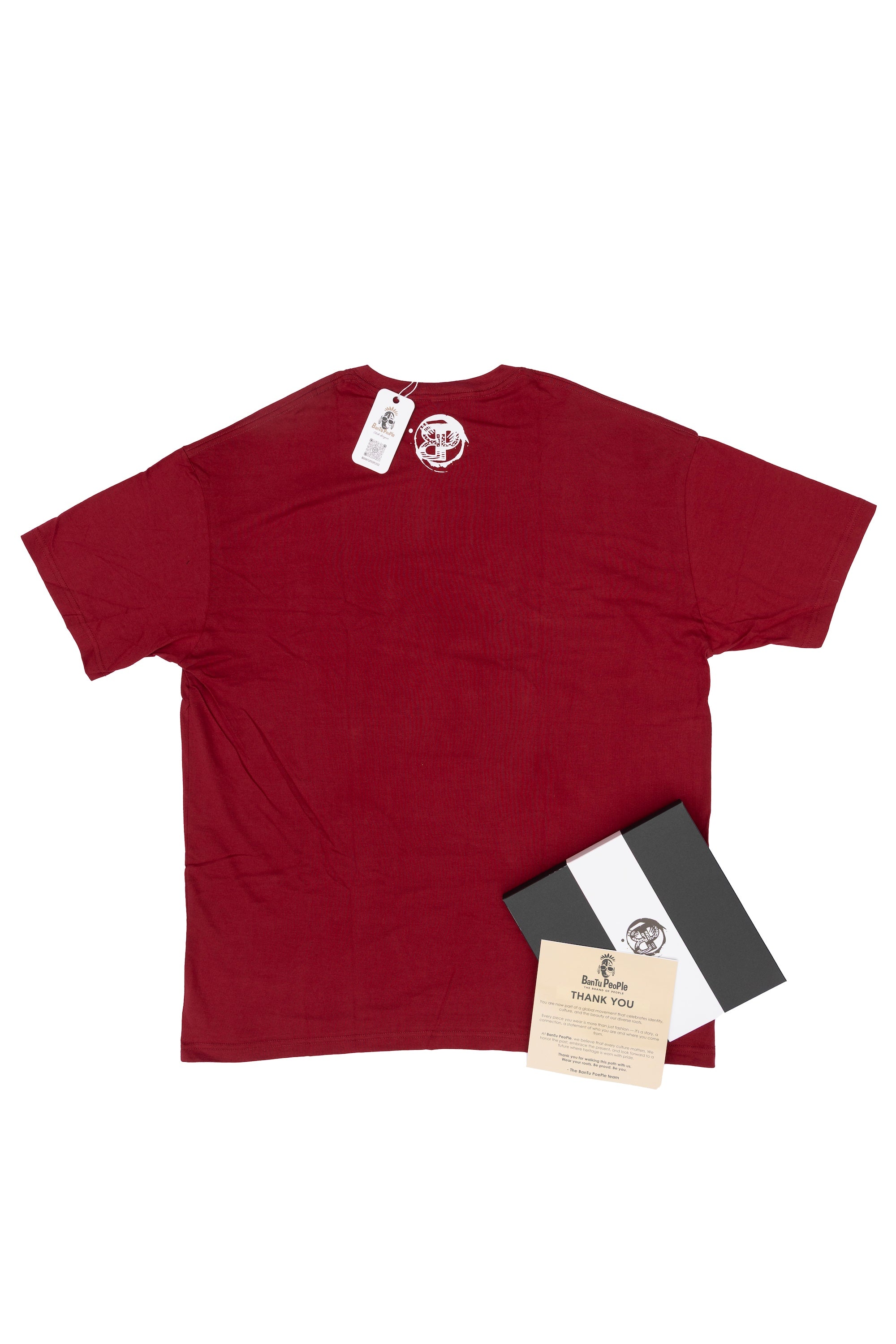 Gift Tee for Men and Women – Inspirational Cultural Red Cotton T-Shirt – The Mask of Memory and Future