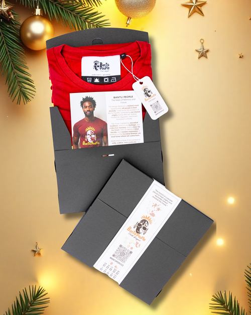 Gift Tee for Men and Women – Inspirational Cultural Red Cotton T-Shirt – The Mask of Memory and Future