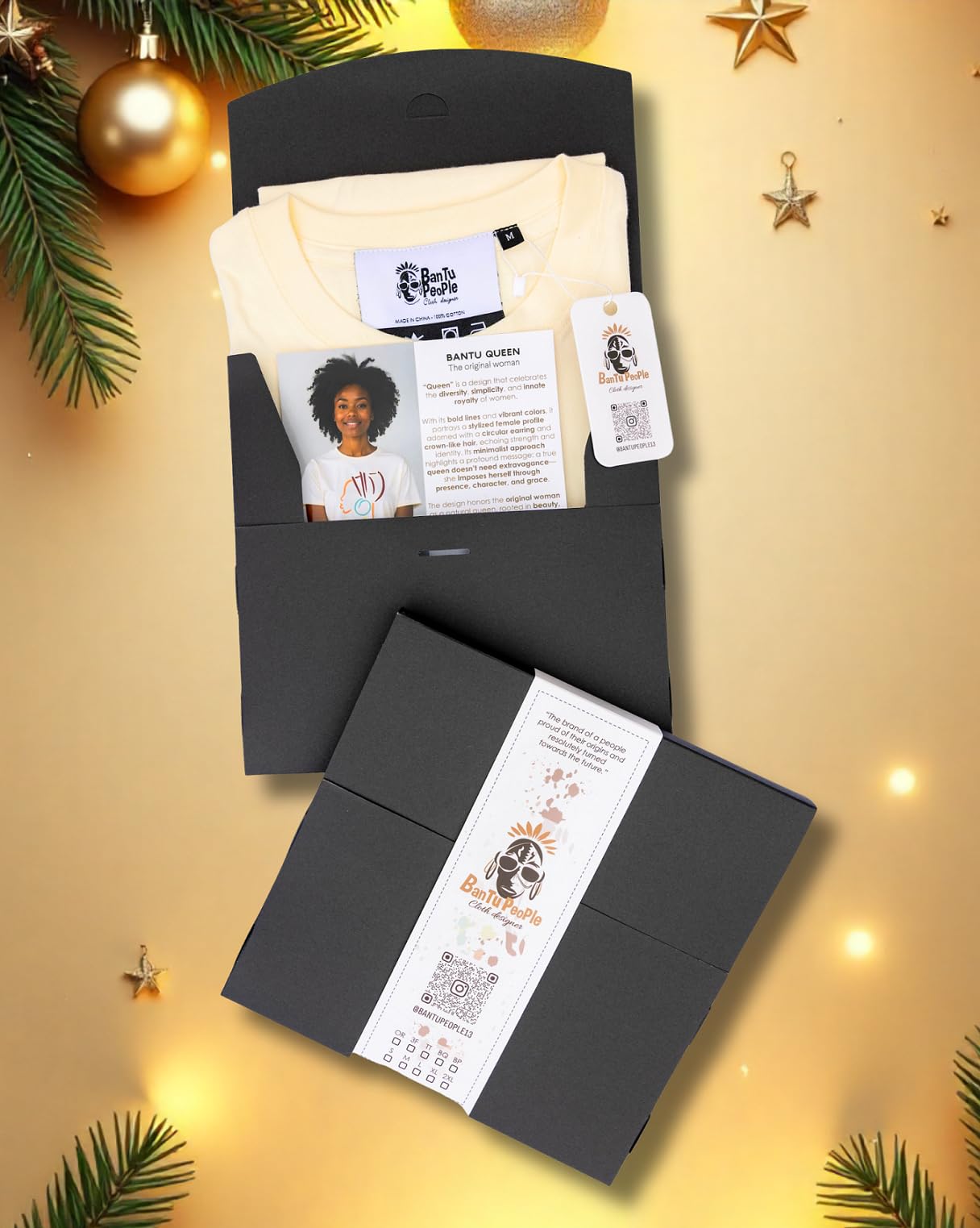 Graphic Tee for Women – Inspirational Cultural Beige Cotton T-Shirt – The Original Woman – Bantu Queen